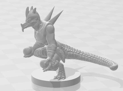 blast lizard yugioh dungeon dice monsters yugioh dungeon says monsters blast lizard ddm  3d print model - Mito3D