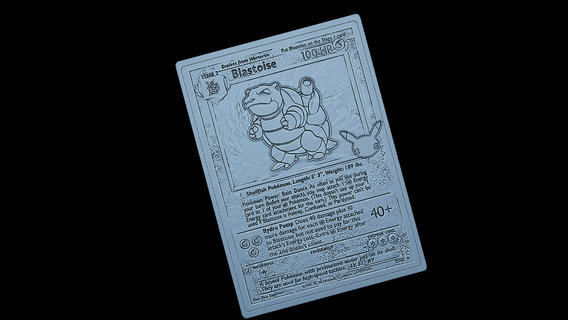Blastoise Pokémon Nintendo Karte Spielkarte Kunst Tier Bildhauerei Linderung Anime 3d print model - Mito3D