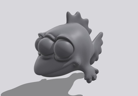 piscando Simpson peixe figura desenho animado 3d print model - Mito3D