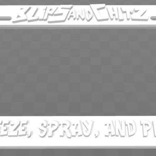 Ausreißer chitz - squirt squeeze-spray den ganzen Tag spielen license plate frame rick, morty Kunst Anzeichen logos rickandmorty 3D print model - Mito3D