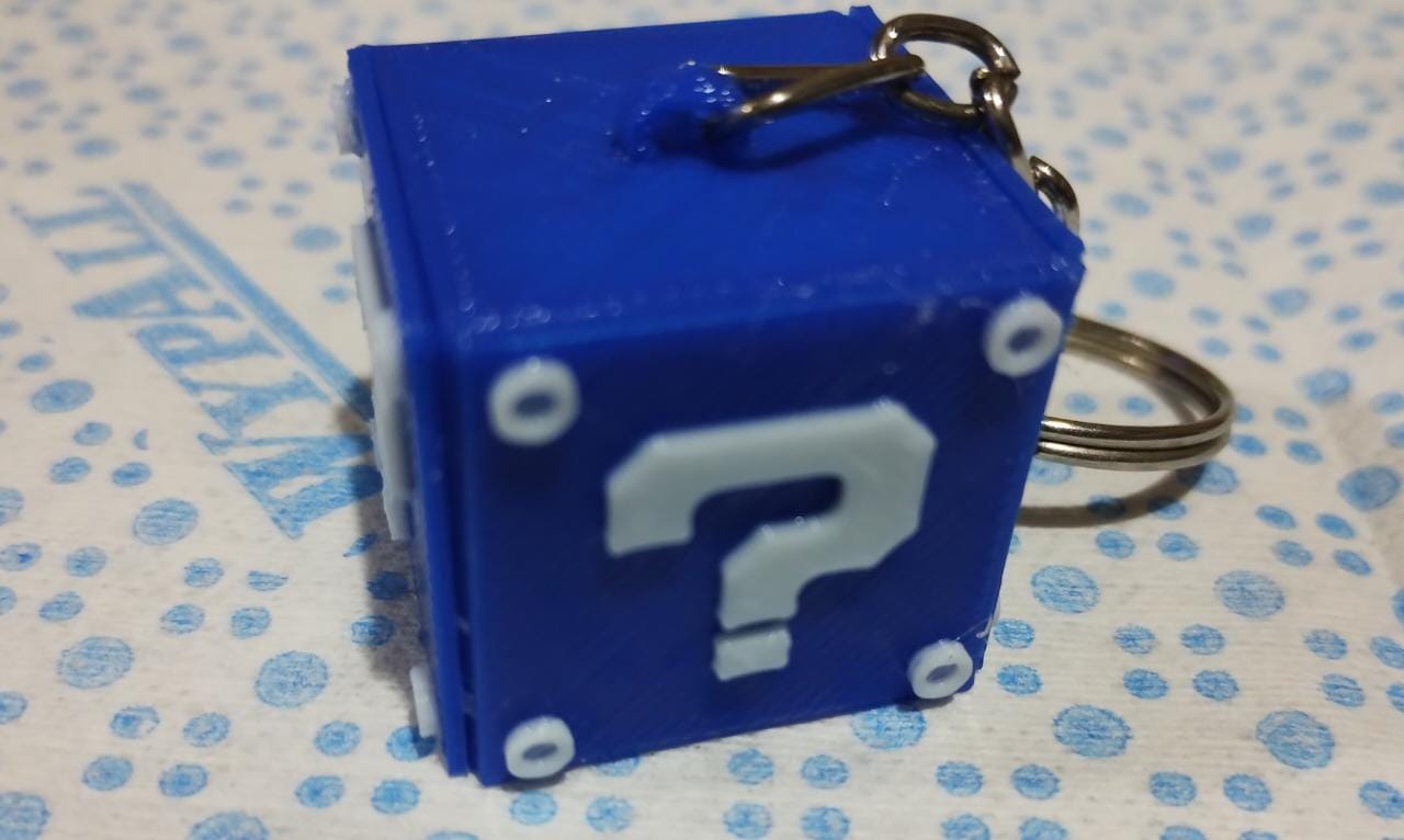 block - mario bross cube Various interrogation keychain 3d 3D print model - Mito3D