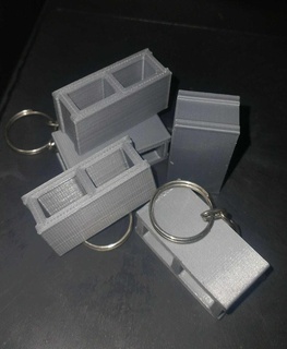 blok anahtarlık ev 3d print model - Mito3D