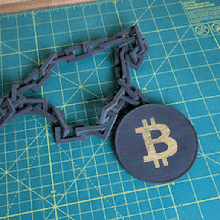blockchain bitcoin medallón cadena Moda flexible 3d print model - Mito3D