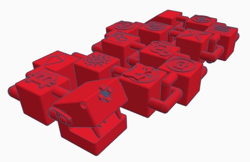 blockchain snake toy crypto chain block bitcoin ethereum shib doge xrp cardano ada bnb matic helium 3d print model - Mito3D