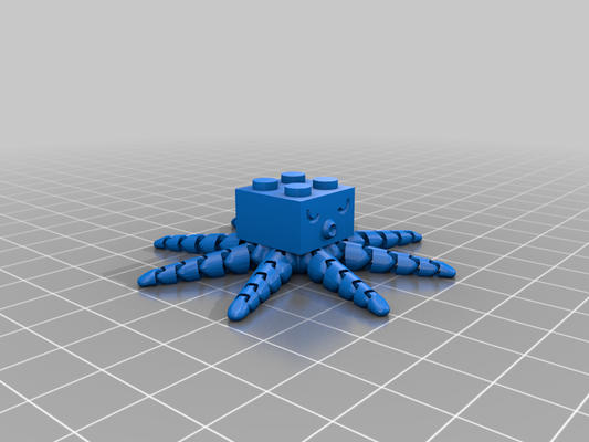 blocktopus block lego octopus construction toys game 3d print model - Mito3D