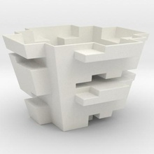 blocky çiftlik ev saksı 3d print model - Mito3D
