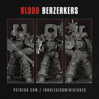 blood berzerkers berzerker infantry 42k w42k soldier troop elite opr 28mm sci-fi 3d print model - Mito3D