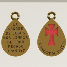 sangue Cristo pendente cristiano cattolico braccialetti collane Accessori gioielleria attraversare 3d print model - Mito3D