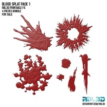 sangre efectos Aplastada paquete 1 juego Figura acción juguete accesorios diorama escena elementos rbl3d fx salpicar manchas goteo 3d print model - Mito3D