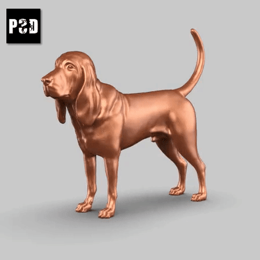 limier pose 01 art chien animal jouet compagnie figurines 3D print model - Mito3D