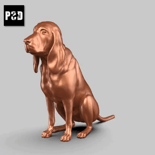 sabueso pose 02 Arte perro animal juguete mascota figuritas 3D print model - Mito3D