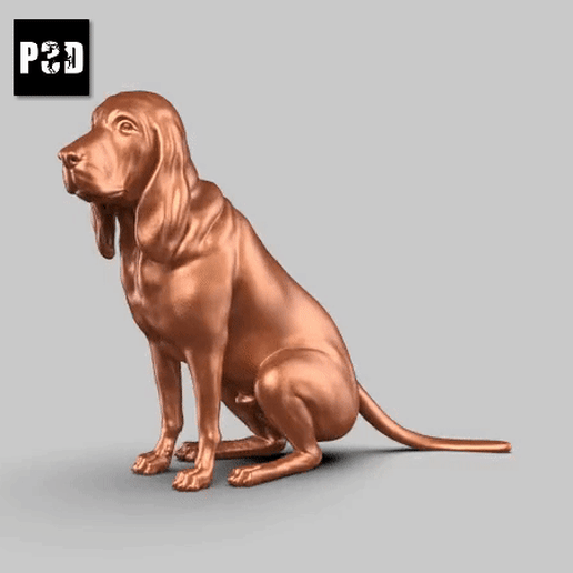 cão caça pose 03 arte animal brinquedo estatuetas 3D print model - Mito3D