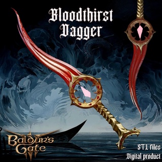 bloodthirst dagger baldurs gate 3 dnd shadowheart hair jewelry cosplay props printable dungeons dragons accessories games toys orin halloween head knife blade 3d print model - Mito3D