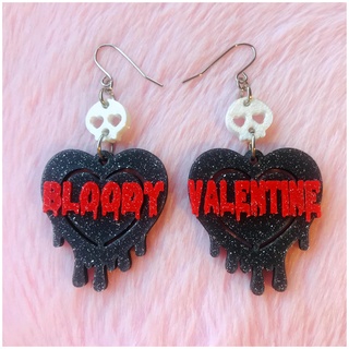 bloody valentine earrings Jewelry halloween creepy cute kawaii earrings necklace pendant bloody valentine bloody valentine  3d print model - Mito3D