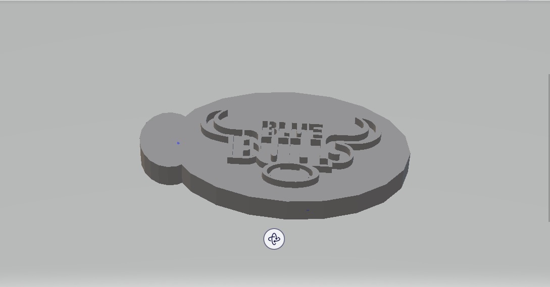 blue bull badge keychain 3D print model - Mito3D