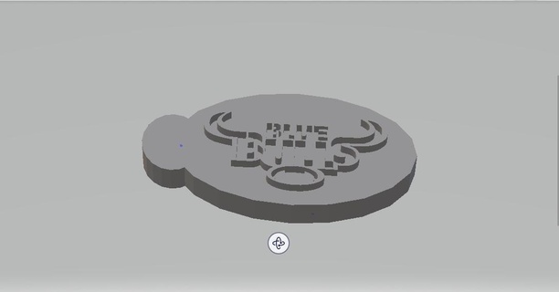 blue bull badge keychain 3d print model - Mito3D