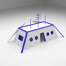 Blau Bunker Weiß Spielzeug 3d print model - Mito3D
