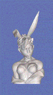 azul Coelho menina fofa fumaça cigarro terno estatueta fracasso colecionáveis arte brinquedo 3d print model - Mito3D