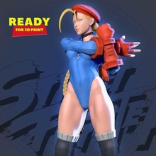 blue cammy - street fighter streetfighter girl woman 3dprint statue figure 3dprinting character game warrior 3d print model - Mito3D