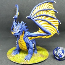 blue dragon 28mm tabletop roleplay art creatures roleplaying miniature dungeons dragons dnd 3d print model - Mito3D