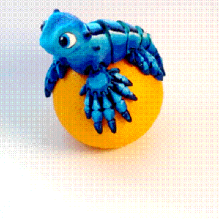 azul Dragão cinzento atlanticus real vida Pokémon animal lagarto fofa brinquedo articulado flexível flexi oceano mar água lesma 3d print model - Mito3D