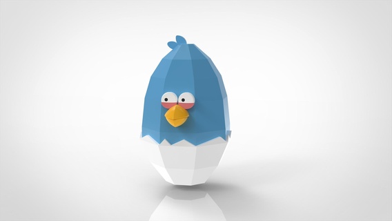azul Pascua Resurrección caja montaje enojado aves blues pájaro polluelo pajarito nido envase huevo soporte Arte juguete animal Rovio lindo dibujos animados juegos 3d print model - Mito3D