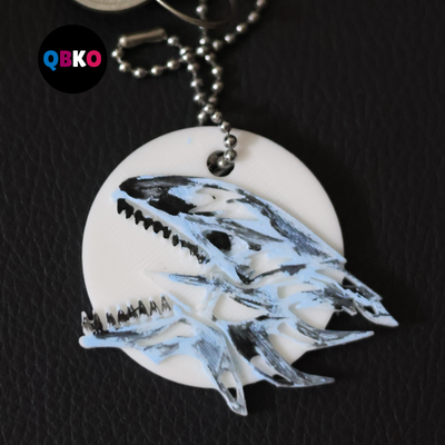 blue eyes dragon keychain print in place  yugioh keychains key rings anime 3d print model - Mito3D