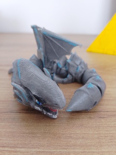 bleu yeux toon dragon flexi articulé mini dragon inspiré yugioh toon dragon 3d print model - Mito3D
