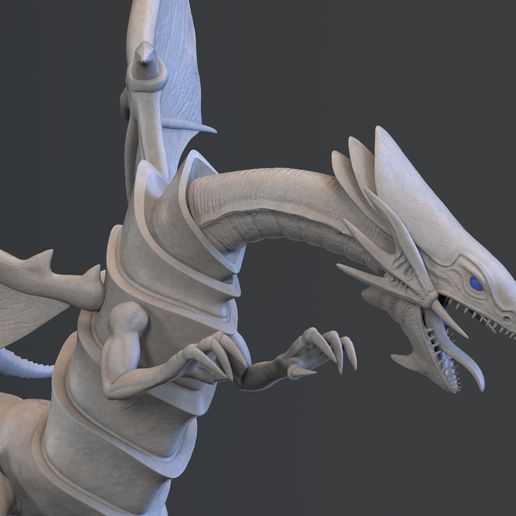 bleu yeux blanc dragon prêt impression 3d modèle 3D print model - Mito3D