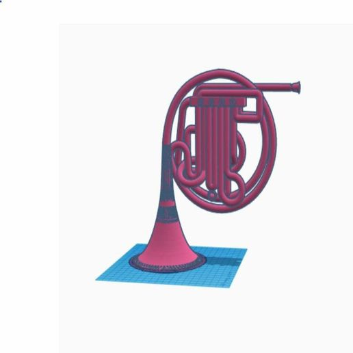 blue french horn models 3D print model - Mito3D