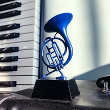 bleu français corne rencontré votre mère art de l'instrument la musique 3d print model - Mito3D