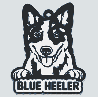 azul Heeler cão chaveiro stl Arquivo 3d procriar impressão mascote modelo Projeto personalizado presente decoração projeto artesanato australiano pastor animal raça realista pr 3d print model - Mito3D