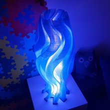 blue lamp home light ambient decor wave flow spiral air water led diy art vase mode 3d print model - Mito3D