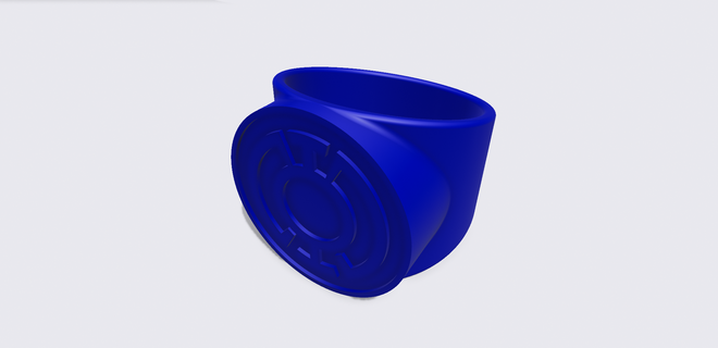 blue lantern ring corp green hope dc comics jewelry art super hero 3d print model - Mito3D