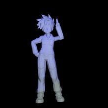 Blau Pokémon Trainer Kunst Zahl Statue Videospiel Videospiele Miniatur Skulptur Fan Art poly Figur 3d print model - Mito3D