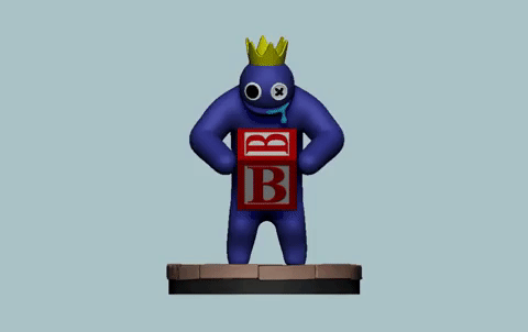 blue rainbow friends roblox game robloxi character 3d print model - Mito3D