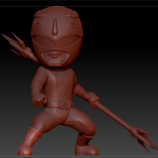 blu ranger chibi arte potente morphin energia 3D print model - Mito3D