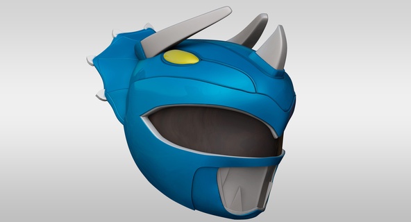 blue ranger helmet cosplay triceratops fashion power morphin rangers mask stl 3d 3d print model - Mito3D