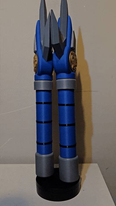 azul guarda lança poderoso morfina guardas espada suporte cosplay compactar moderno arma brinquedo 3d print model - Mito3D