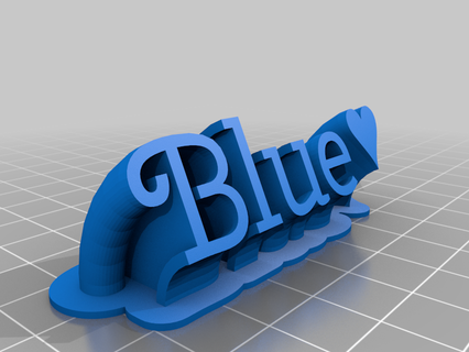 Blau runden angepasst Büro 3d print model - Mito3D