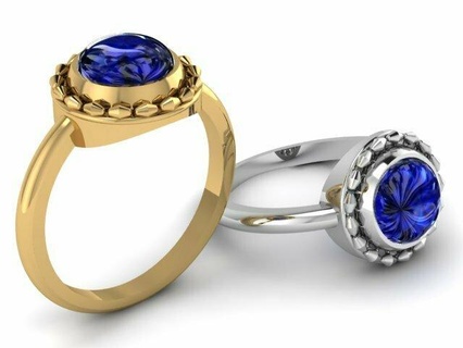 blue sapphire men ring 3d printable model Jewelry 3dprinted design fashion gold golden jewel jewellery jewelry print printabl printing prototyping silver 3d print model - Mito3D