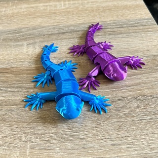 azul mar Dragão articulado brinquedo brinquedos lagarto dxragon impressão colocar apoia 3d print model - Mito3D