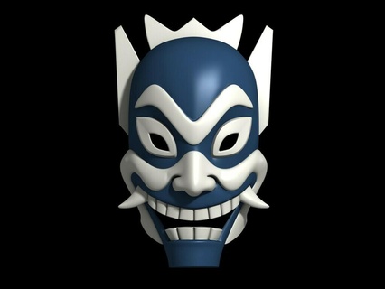 Blau Geist Maske Benutzerbild zuletzt Airbender Ang Karikatur Cosplay Feuer Helm Ninja Prinz Schwert zuko Kostüm 3d print model - Mito3D
