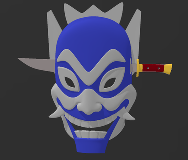 blu spirito maschera capelli pin avatar dominatore dell'aria zuko 3d print model - Mito3D