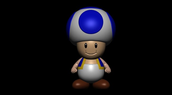 azul sapo mario Mario Bros nintendo Super interruptor Kart luigi videojuegos juego azar jugador 3d print model - Mito3D