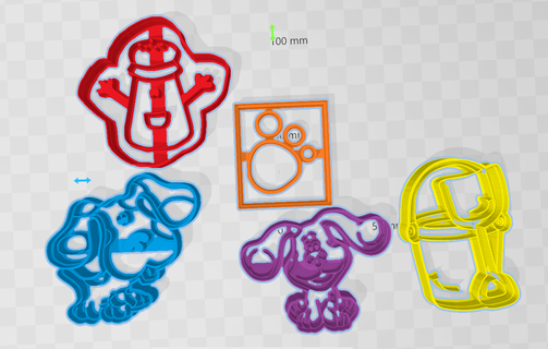blue tracks cookie cutter set cookies cutting 3d print model - Mito3D