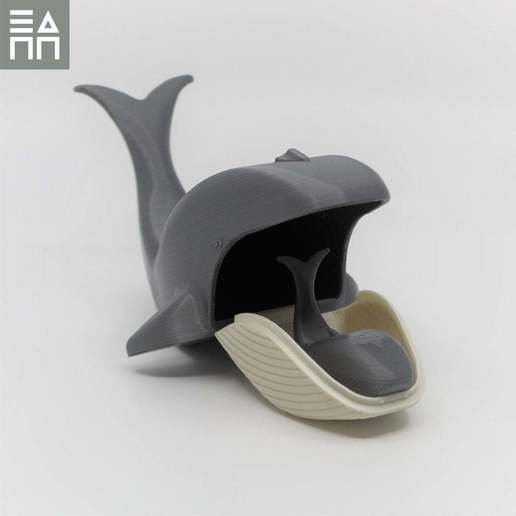 mavi balina anne & bebek oyun hayvan sevimli memeli hareketli parçalar sahile yakın oyuncak hayvanlar 3D print model - Mito3D
