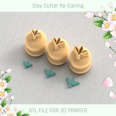 bluebell flower mini cutter micro clay 3 sizes polymer tool jewellry stl cutters mirco 3d print model - Mito3D