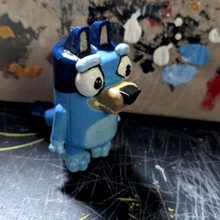 bleu bingo bandit Chili personnages temps art rouge talon chiens libre permanent statue chien odieux gamins jouet 3d print model - Mito3D