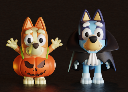 blu bingo Halloween cane disney figura cartone animato ragazzi funko pop fan arte 3d print model - Mito3D